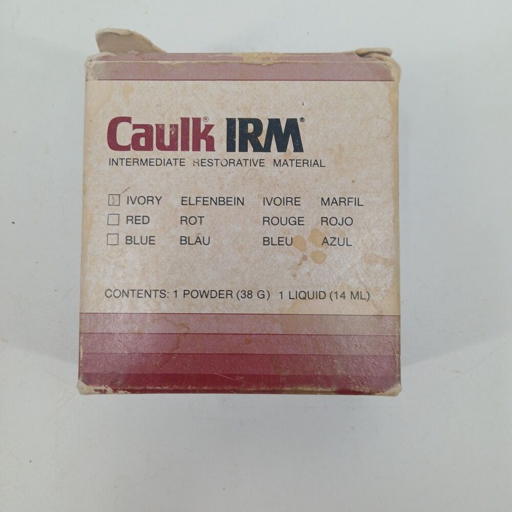 Vintage Caulk IRM Intermediate Restorative Material Powder & Liquid Dental Kit